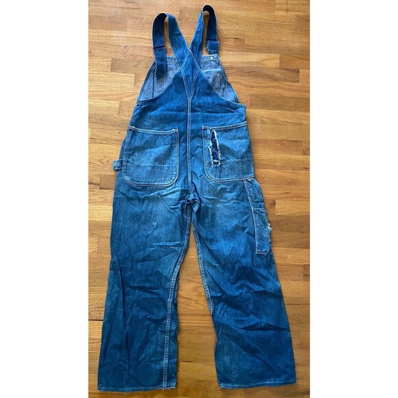 Vintage Rare Test Sanforized by Rice Stix Denim Overalls Bibs Sanforized 38x28 - Picture 9 of 9